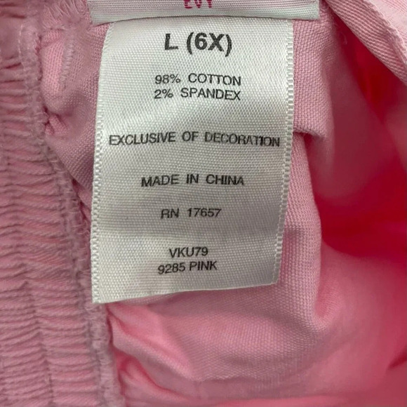 Hello Kitty Pants Kids Sz L (6X) Pink Embroidered Wide-Leg Ruffle Hem Stretch - Picture 11 of 12